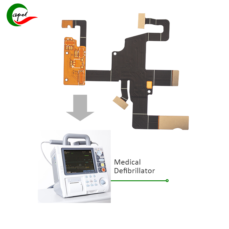 مدار چاپی انعطاف پذیر FPC 12 لایه روی دفیبریلاتور پزشکی اعمال می شود